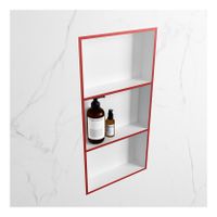 Wandnis Solid Surface Easy | In- en opbouw | 30x60x8 cm | 3 vakken | Fire/Talc