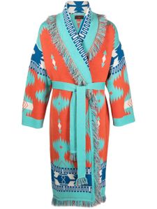 Alanui manteau Tiger Lily Icon en jacquard - Bleu