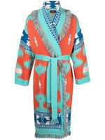 Alanui manteau Tiger Lily Icon en jacquard - Bleu - thumbnail