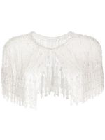 Jenny Packham cape brodée de sequins - Blanc - thumbnail