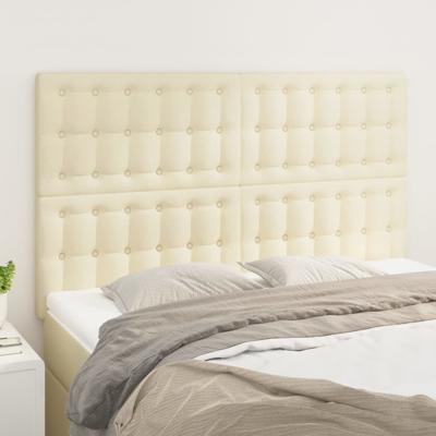 Hoofdborden 4 st 72x5x78/88 cm kunstleer crèmekleurig