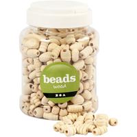 Creativ Company Houten kralen, afm 5-28 mm, gatgrootte 2,5-3 mm, 175 gr, 400 ml/ 1 emmer