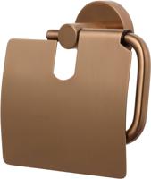 Saqu Eurotrend toiletrolhouder met klep geborsteld koper