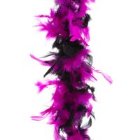 Carnaval verkleed veren Boa kleur zwart/roze mix 2 meter   -
