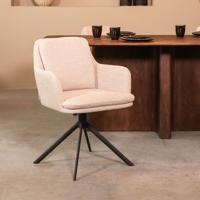 LABEL51 Eetkamerstoel Joy - Naturel - Boucle - Black Frame LABEL51 Eetkamerstoel Joy - Naturel - Boucle - Black Frame