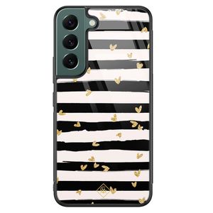 Samsung Galaxy S22 Plus glazen hardcase - Hart streepjes