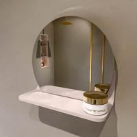 MONDIAZ SPOT spiegel rond 30cm met Spiegelplanchet kleur Rosee.