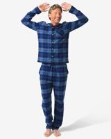 HEMA Herenpyjama flanel ruiten blauw (blauw)