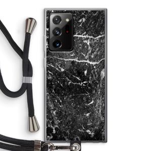 Zwart marmer: Samsung Galaxy Note 20 Ultra / Note 20 Ultra 5G Transparant Hoesje met koord