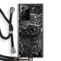 Zwart marmer: Samsung Galaxy Note 20 Ultra / Note 20 Ultra 5G Transparant Hoesje met koord