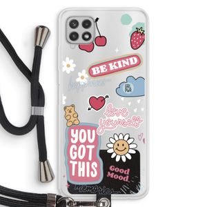 Positivity: Samsung Galaxy A22 4G Transparant Hoesje met koord