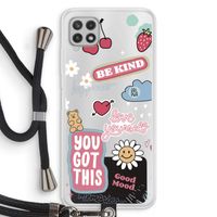 Positivity: Samsung Galaxy A22 4G Transparant Hoesje met koord