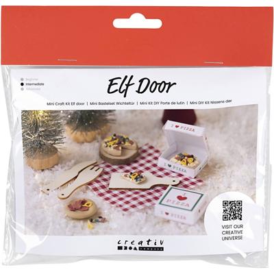 Creativ Company Mini hobbyset kabouterdeur, pizza, 1 doos