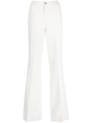 Philipp Plein pantalon évasé à taille mi-haute - Blanc