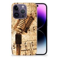 Apple iPhone 14 Pro | Siliconen hoesje | met foto Bladmuziek