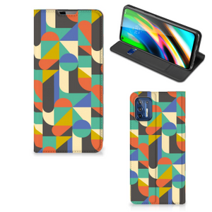 Motorola Moto G9 Plus Hoesje met Magneet Funky Retro