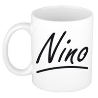 Naam cadeau mok / beker Nino met sierlijke letters 300 ml - thumbnail