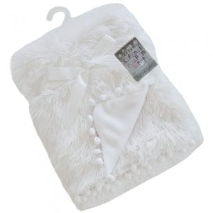 Soft Touch babydeken PomPom Deluxe 75 x 100 cm wit
