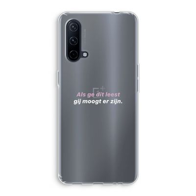 gij moogt er zijn: OnePlus Nord CE 5G Transparant Hoesje