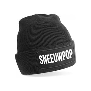 Sneeuwpop muts - unisex - one size - zwart - apres-ski muts