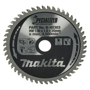 Makita Cirkelzaagblad voor Aluminium | Specialized | Ø 136mm Asgat 20mm 50T - B-40303