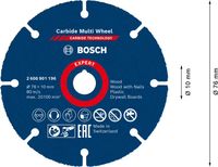 Bosch Accessoires Expert Carbide Multi Wheel doorslijpschijf 76 mm, 1 mm, 10 mm - 1 stuk(s) - 2608901196