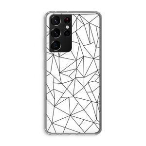 Geometrische lijnen zwart: Samsung Galaxy S21 Ultra Transparant Hoesje