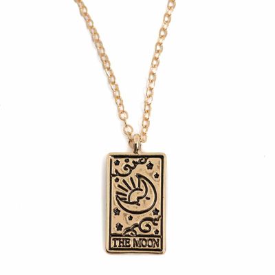 Amulet Goudkleurig Tarot &apos;de Maan&apos;