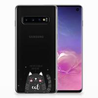 Samsung Galaxy S10 Telefoonhoesje met Naam Cat Good Day