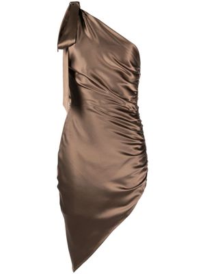 Michelle Mason robe en soie à design asymétrique - Marron