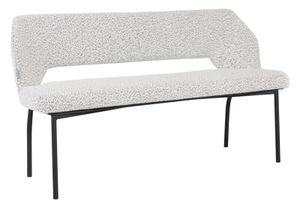 MUST Living Eetkamerbank 'Bloom' Bouclé, 150cm, kleur Lichtgrijs