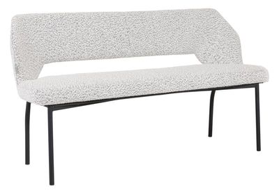MUST Living Eetkamerbank 'Bloom' Bouclé, 150cm, kleur Lichtgrijs