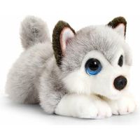 Keel Toys pluche grijs/witte Husky honden knuffel 25 cm - thumbnail
