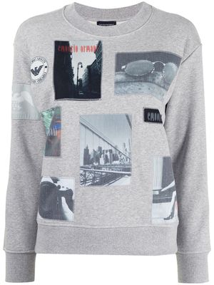 Emporio Armani sweat à imprimé photographique - Gris