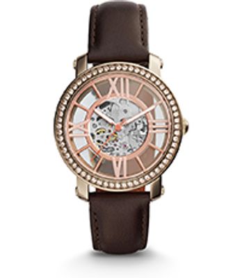 Horlogeband Fossil ME3088 Leder Bruin 18mm