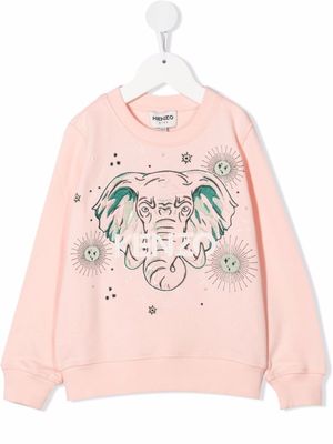 Kenzo Kids sweat à imprimé éléphant - Rose