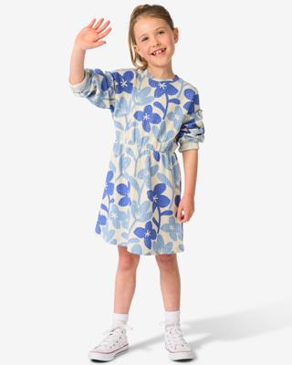 HEMA Kinderjurk Bloemen Blauw (blauw)