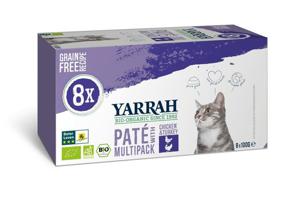 Multipack kat met pate kip en kalkoen bio 8x100 gram