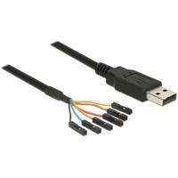 Delock USB-kabel USB-A stekker, USB-pinbus 1.80 m Zwart 83787