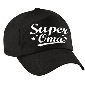 Super oma cadeau pet /cap zwart voor volwassenen   -