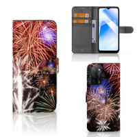 OPPO A16/A16s/A54s Wallet Case met Pasjes Vuurwerk