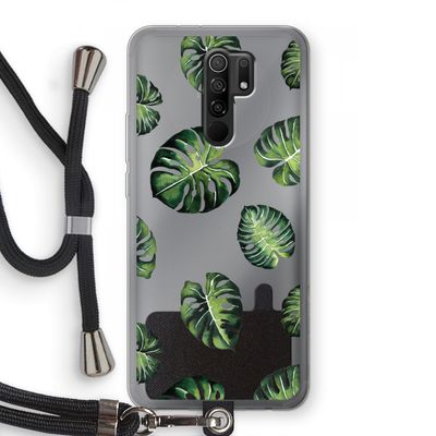 Tropische bladeren: Xiaomi Redmi 9 Transparant Hoesje met koord