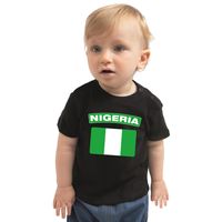 Nigeria t-shirt met vlag zwart voor babys