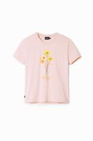T-shirt met madeliefjesillustratie - RED - XS