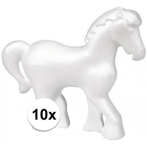 10x Piepschuim paarden 15 cm   -