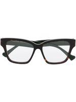 Gucci Eyewear lunettes de vue carrées à plaque logo - Marron