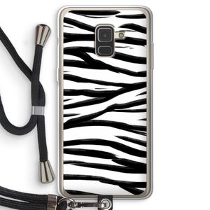 Zebra pattern: Samsung Galaxy A8 (2018) Transparant Hoesje met koord