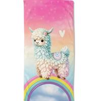 Good Morning Kinderstrandlaken Alpaca Regenboog - 75x150 cm
