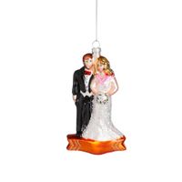 Ornament bride and groom zwart - l7xb2,5xh12,5cm - House of Seasons - thumbnail