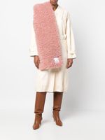 Rokh écharpe en fourrure artificielle à patch logo - Rose